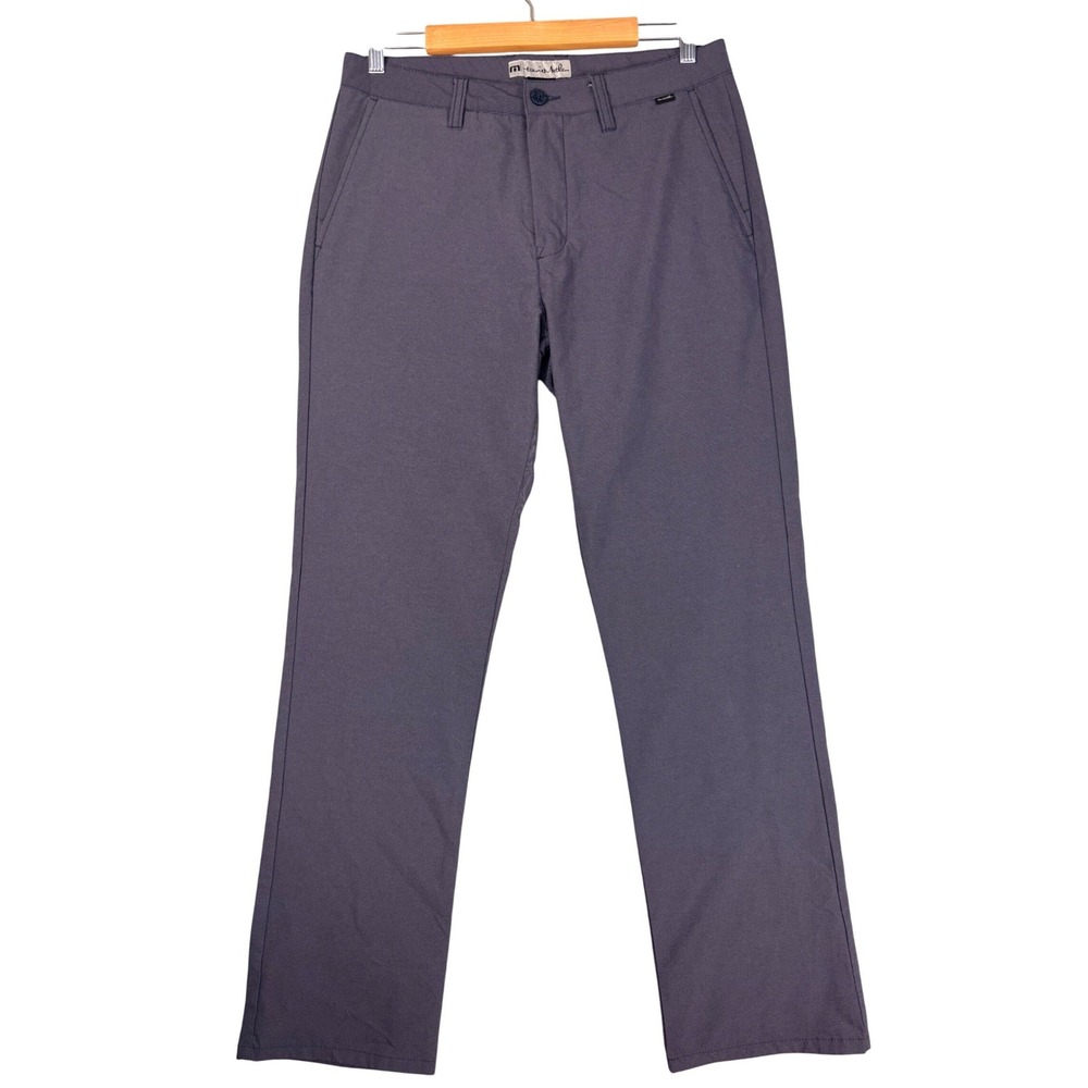 TravisMathew Open to Close Pants Mens Grey Blue Golf Chino 32 (Fits 33x31)